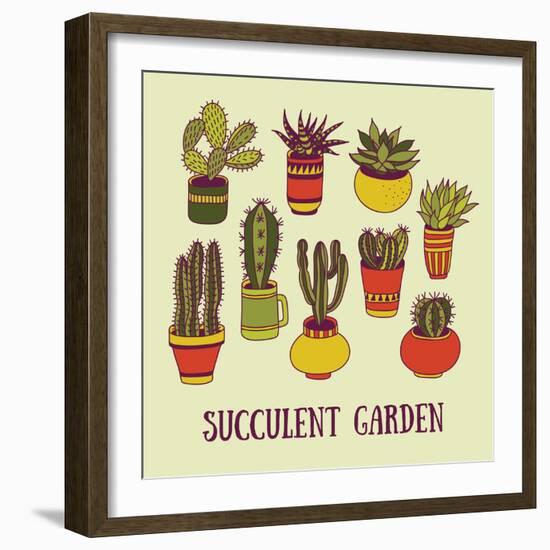 Succulents Garden-LunaSolvo-Framed Art Print