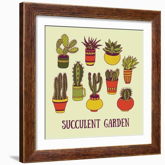 Succulents Garden-LunaSolvo-Framed Art Print
