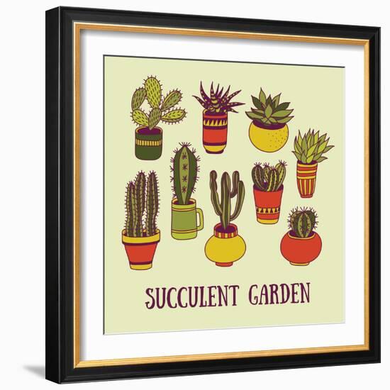 Succulents Garden-LunaSolvo-Framed Art Print