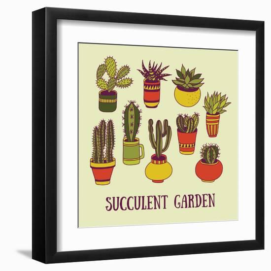 Succulents Garden-LunaSolvo-Framed Art Print