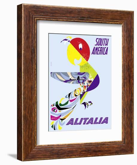 Sud America (South America) - Alitalia Italian Air Company-null-Framed Art Print