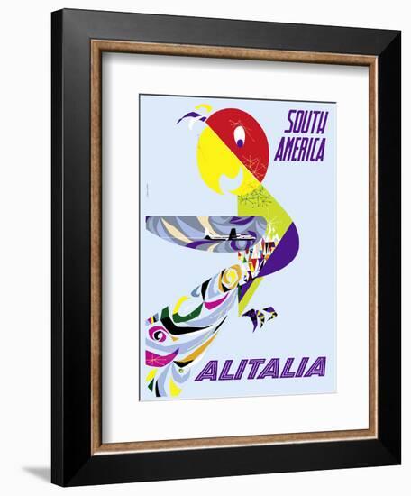 Sud America (South America) - Alitalia Italian Air Company-null-Framed Art Print