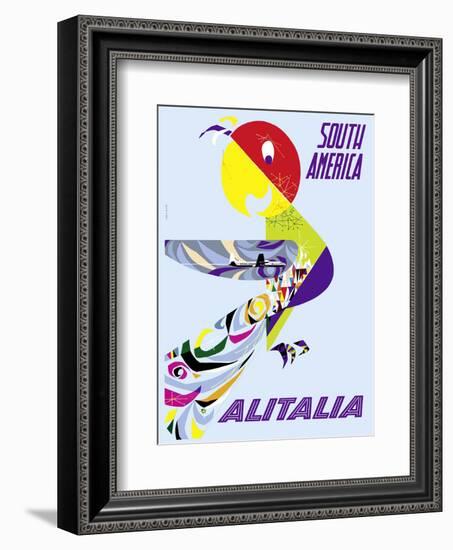 Sud America (South America) - Alitalia Italian Air Company-null-Framed Art Print