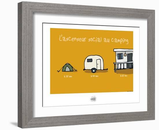 Sud-Mer-Sud-Terre - Ascenseur social au camping-Sylvain Bichicchi-Framed Art Print