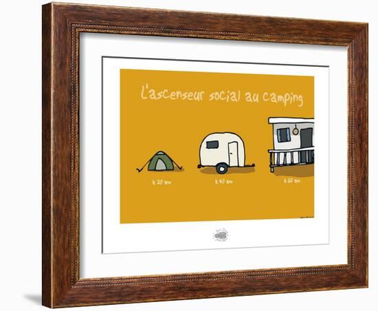 Sud-Mer-Sud-Terre - Ascenseur social au camping-Sylvain Bichicchi-Framed Art Print