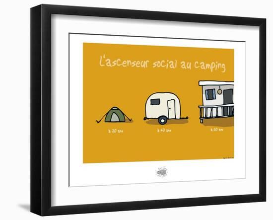 Sud-Mer-Sud-Terre - Ascenseur social au camping-Sylvain Bichicchi-Framed Art Print