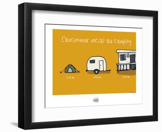 Sud-Mer-Sud-Terre - Ascenseur social au camping-Sylvain Bichicchi-Framed Premium Giclee Print