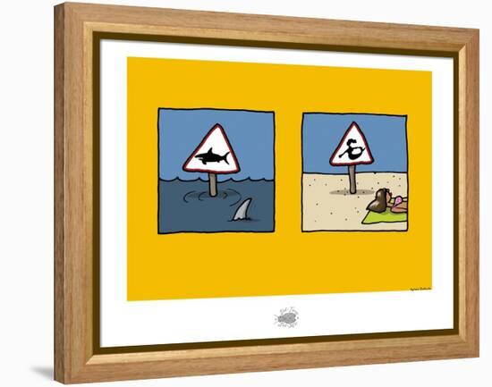 Sud-Mer-Sud-Terre - Dangers de la plage-Sylvain Bichicchi-Framed Stretched Canvas
