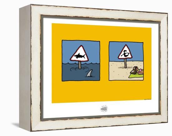 Sud-Mer-Sud-Terre - Dangers de la plage-Sylvain Bichicchi-Framed Stretched Canvas