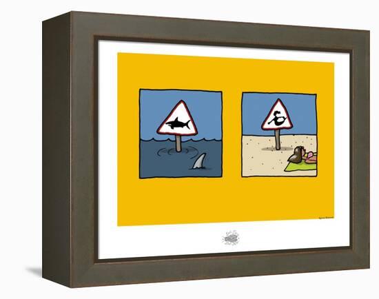 Sud-Mer-Sud-Terre - Dangers de la plage-Sylvain Bichicchi-Framed Stretched Canvas