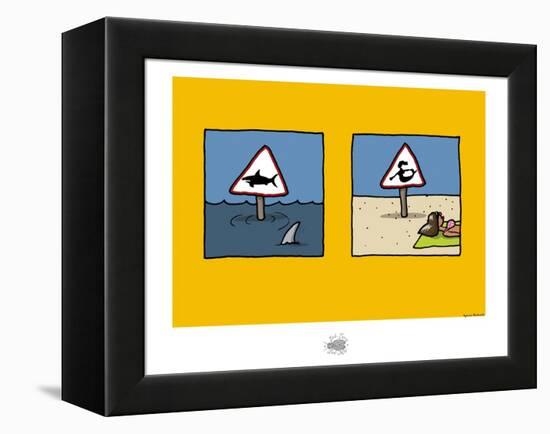 Sud-Mer-Sud-Terre - Dangers de la plage-Sylvain Bichicchi-Framed Stretched Canvas