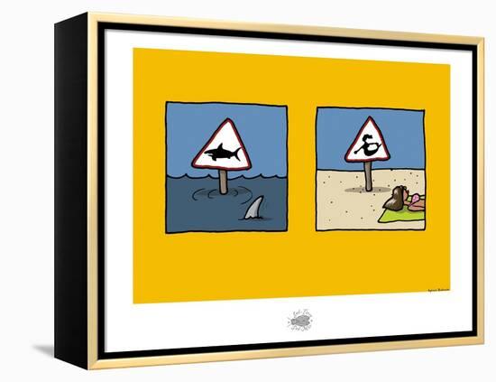 Sud-Mer-Sud-Terre - Dangers de la plage-Sylvain Bichicchi-Framed Stretched Canvas