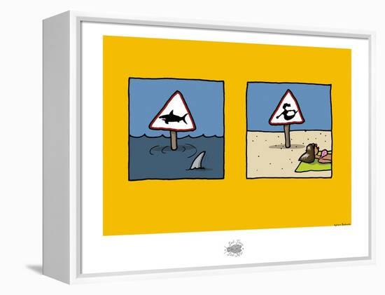 Sud-Mer-Sud-Terre - Dangers de la plage-Sylvain Bichicchi-Framed Stretched Canvas