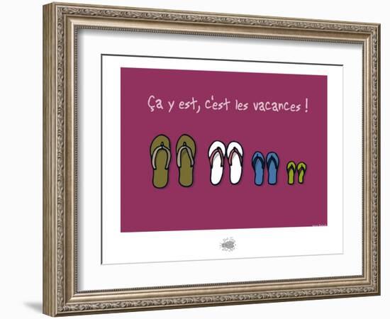 Sud-Mer-Sud-Terre - Famille tongs-Sylvain Bichicchi-Framed Art Print