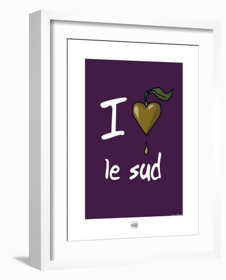 Sud-Mer-Sud-Terre - J'aime le Sud-Sylvain Bichicchi-Framed Art Print