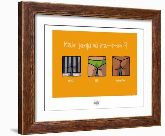 Sud-Mer-Sud-Terre - La taille du maillot de bain-Sylvain Bichicchi-Framed Art Print