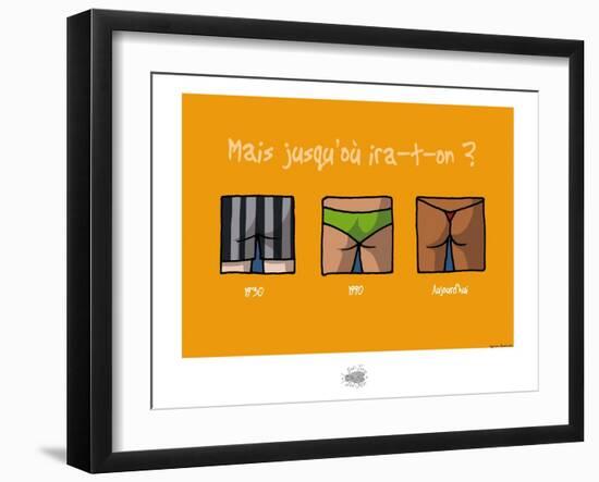 Sud-Mer-Sud-Terre - La taille du maillot de bain-Sylvain Bichicchi-Framed Art Print