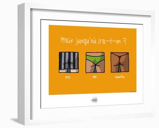 Sud-Mer-Sud-Terre - La taille du maillot de bain-Sylvain Bichicchi-Framed Art Print