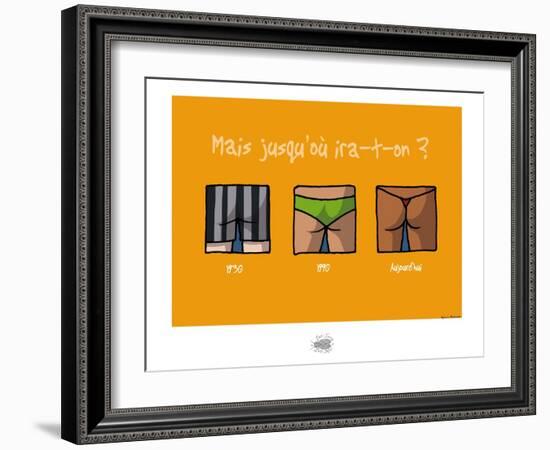 Sud-Mer-Sud-Terre - La taille du maillot de bain-Sylvain Bichicchi-Framed Art Print