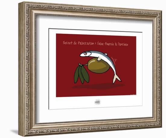 Sud-Mer-Sud-Terre - Olives et anchois-Sylvain Bichicchi-Framed Premium Giclee Print