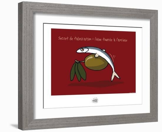 Sud-Mer-Sud-Terre - Olives et anchois-Sylvain Bichicchi-Framed Art Print
