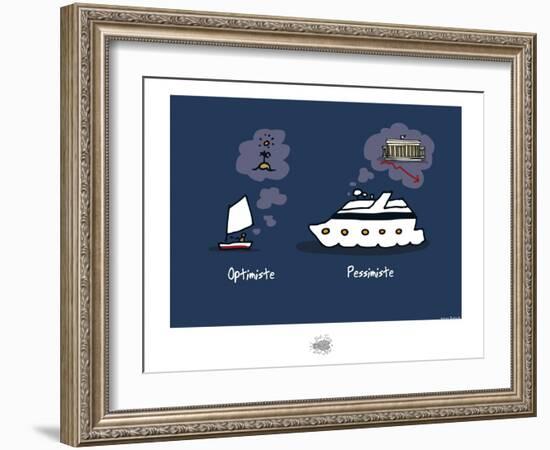 Sud-Mer-Sud-Terre - Optimise et pessimiste-Sylvain Bichicchi-Framed Art Print