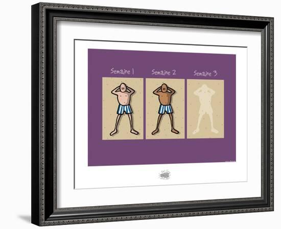 Sud-Mer-Sud-Terre - Trois semaines de bronzage-Sylvain Bichicchi-Framed Art Print