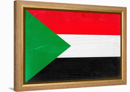 Sudan Flag Design with Wood Patterning - Flags of the World Series-Philippe Hugonnard-Framed Stretched Canvas