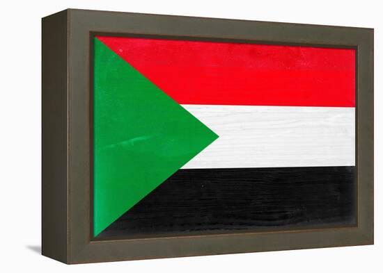 Sudan Flag Design with Wood Patterning - Flags of the World Series-Philippe Hugonnard-Framed Stretched Canvas