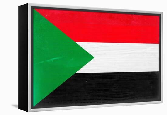 Sudan Flag Design with Wood Patterning - Flags of the World Series-Philippe Hugonnard-Framed Stretched Canvas