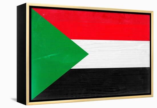 Sudan Flag Design with Wood Patterning - Flags of the World Series-Philippe Hugonnard-Framed Stretched Canvas