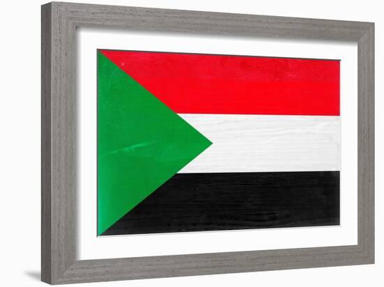 Sudan Flag Design with Wood Patterning - Flags of the World Series-Philippe Hugonnard-Framed Premium Giclee Print