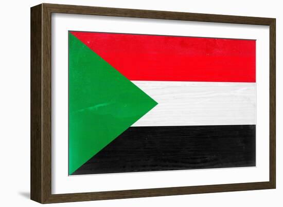 Sudan Flag Design with Wood Patterning - Flags of the World Series-Philippe Hugonnard-Framed Premium Giclee Print
