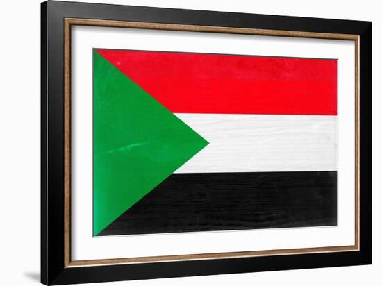 Sudan Flag Design with Wood Patterning - Flags of the World Series-Philippe Hugonnard-Framed Premium Giclee Print