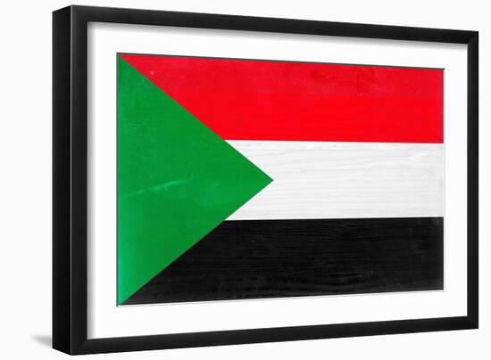 Sudan Flag Design with Wood Patterning - Flags of the World Series-Philippe Hugonnard-Framed Premium Giclee Print