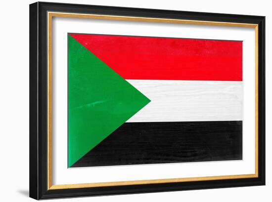 Sudan Flag Design with Wood Patterning - Flags of the World Series-Philippe Hugonnard-Framed Premium Giclee Print