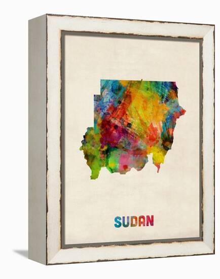 Sudan Watercolor Map-Michael Tompsett-Framed Stretched Canvas