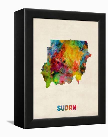 Sudan Watercolor Map-Michael Tompsett-Framed Stretched Canvas