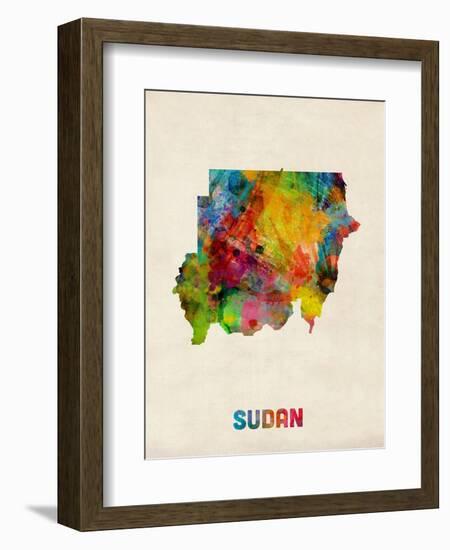 Sudan Watercolor Map-Michael Tompsett-Framed Premium Giclee Print