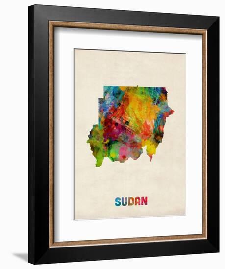 Sudan Watercolor Map-Michael Tompsett-Framed Premium Giclee Print