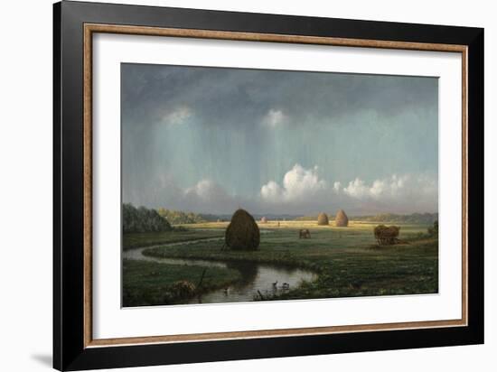 Sudden Shower, Newbury Marshes, 1865-75-Martin Johnson Heade-Framed Giclee Print