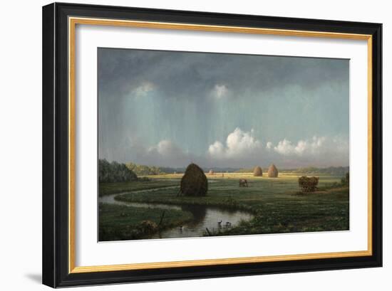 Sudden Shower, Newbury Marshes, 1865-75-Martin Johnson Heade-Framed Giclee Print