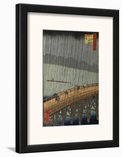 Sudden Shower-Ando Hiroshige-Framed Art Print