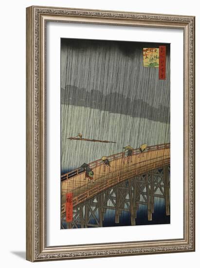 Sudden Shower-Ando Hiroshige-Framed Art Print