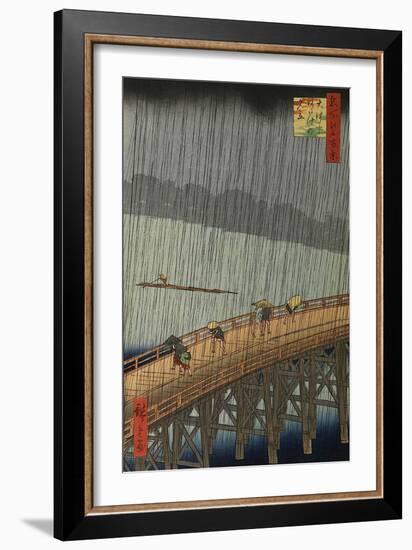 Sudden Shower-Ando Hiroshige-Framed Art Print