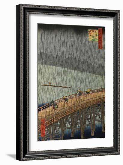 Sudden Shower-Ando Hiroshige-Framed Art Print