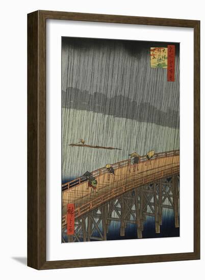 Sudden Shower-Ando Hiroshige-Framed Art Print