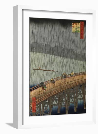 Sudden Shower-Ando Hiroshige-Framed Art Print