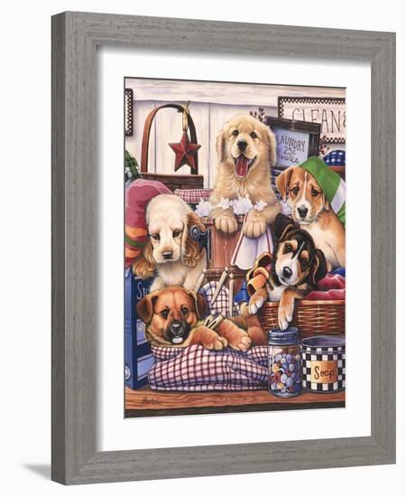 Suds and Pups-Jenny Newland-Framed Giclee Print