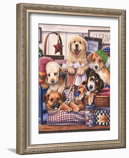 Suds and Pups-Jenny Newland-Framed Giclee Print